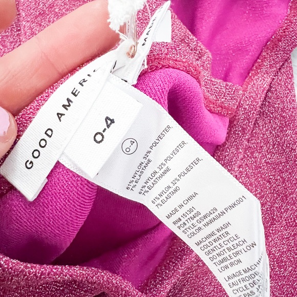 NWT- GOOD AMERICAN x Revolve Glitter Tie Sarong in Hawaiian Pink - Picture 11 of 13